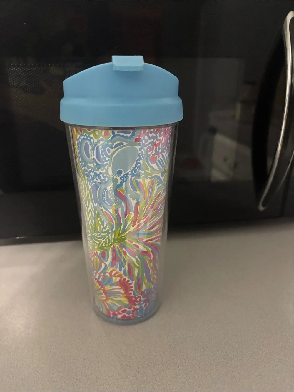 Lilly Pulitzer Coral Reef Print Tumbler in Pink, Blue & Green